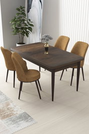 Hanah Home Juego de mesa y sillas de comedor de 5 piezas Barroco y Capuchino